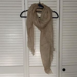 Oversized peach polka dot scarf